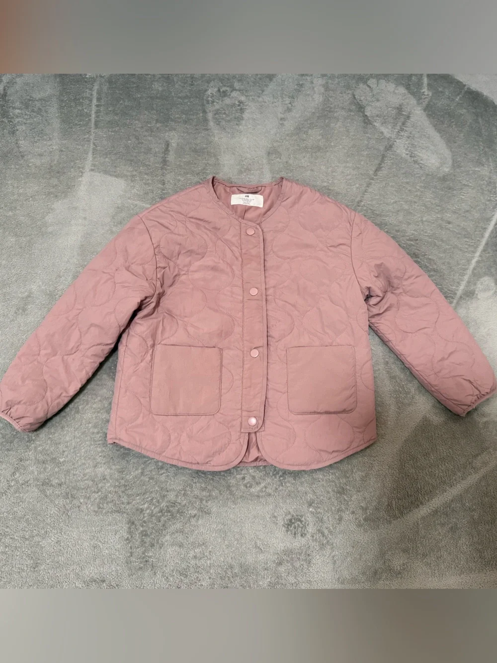 H&M Girls Quilted Jacket - Dusty Rose size 6-8